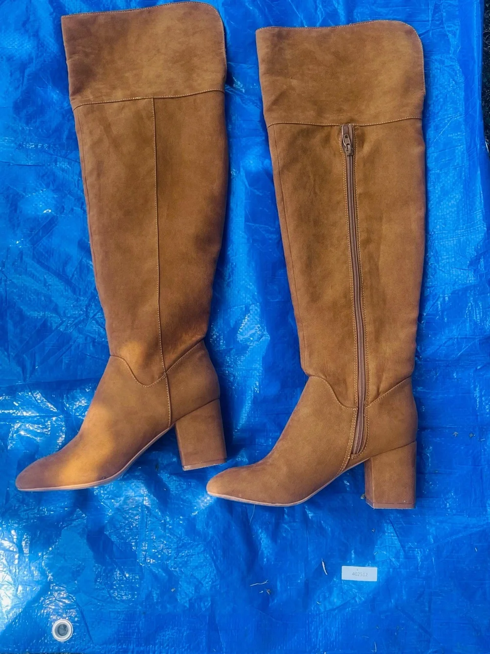 Women's Tall Suede Block Heel Boot - Orange